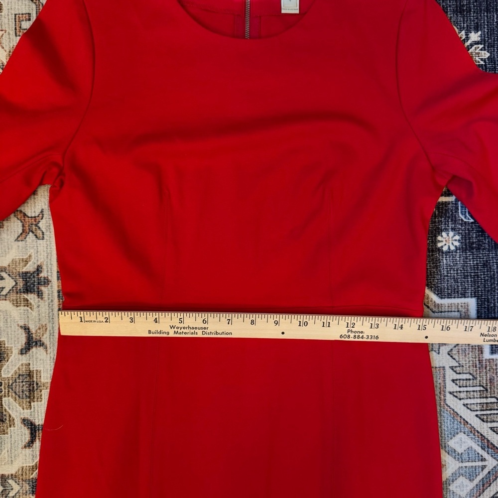 J. Crew Women’s Classic Red Sheath Dress 3/4 Sleeve Size 4 - Picture 10 of 10